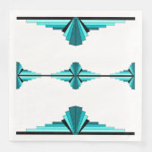 Serviette En Papier Éléments Art déco en vert turquoise (Devant)
