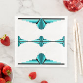 Serviette En Papier Éléments Art déco en vert turquoise (En situation)