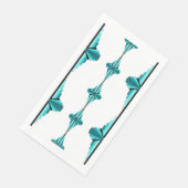 Serviette En Papier Éléments Art déco en vert turquoise (Coin)