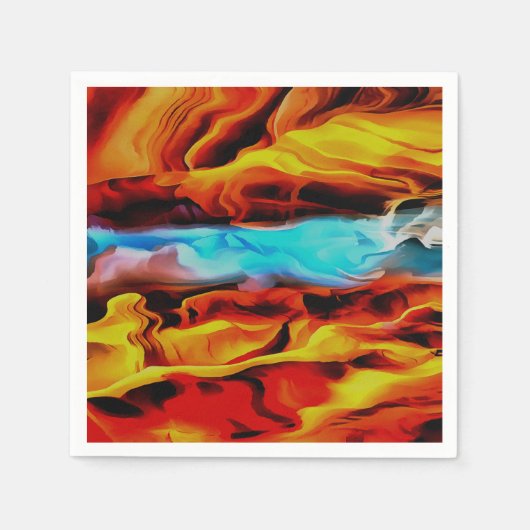 Serviette En Papier Eléments Chauds Et Froids Acrylique Verser Abstrai (Devant)