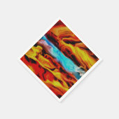 Serviette En Papier Eléments Chauds Et Froids Acrylique Verser Abstrai (Coin)