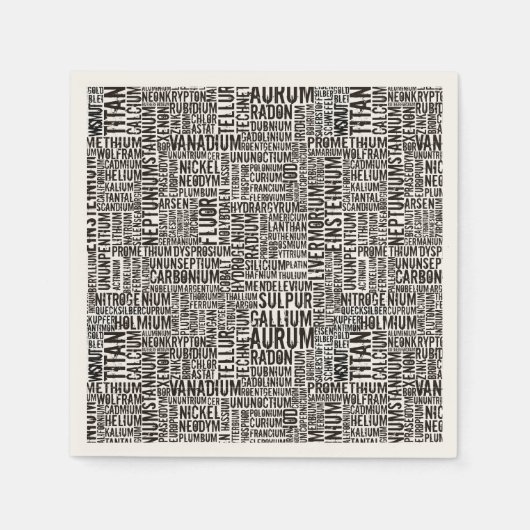 Serviette En Papier Éléments chimiques (Devant)