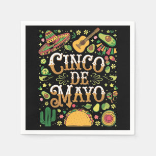 Serviette En Papier Éléments de fête mignons de la fête Cinco De Mayo