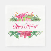 Serviette En Papier Éléments de Noël Joyeuses fêtes (Devant)