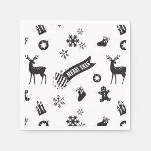 Serviette En Papier Éléments de Noël - Solennel