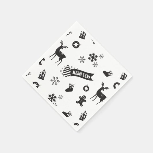 Serviette En Papier Éléments de Noël - Solennel (Coin)