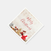 Serviette En Papier Éléments sur le thème de Noël sur une planche en b (Coin)