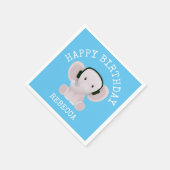 Serviette En Papier Elephant aime la musique (Coin)