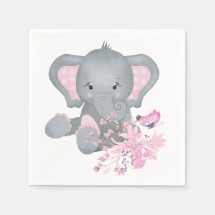 Serviette En Papier Éléphant aquarelle mignon 