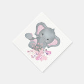 Serviette En Papier Éléphant aquarelle mignon (Coin)