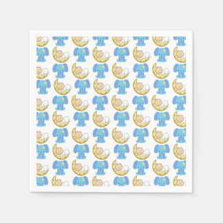 Serviette En Papier Eléphant avec Lune Baby Design