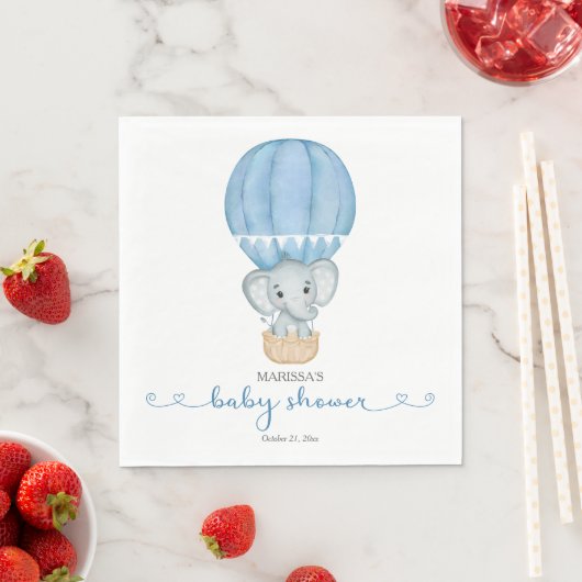 Serviette En Papier Eléphant Baby Boy Douche (En situation)
