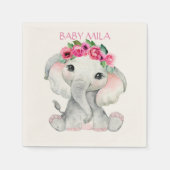 Serviette En Papier Elephant Baby Shower (Devant)