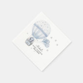 Serviette En Papier Eléphant baby shower avec ballon chaud à air (Coin)