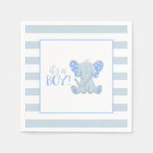 Serviette En Papier Eléphant Baby shower Napkin - C'est un garçon (Devant)