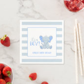 Serviette En Papier Eléphant Baby shower Napkin - It's a Boy - Custom (En situation)