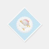 Serviette En Papier Eléphant Bain Bleu Polka Point (Coin)