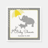 Serviette En Papier Elephant & bébé, Baby shower parapluie (Devant)