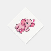 Serviette En Papier Eléphant Bébé Rose Cute Avec Amour (Coin)