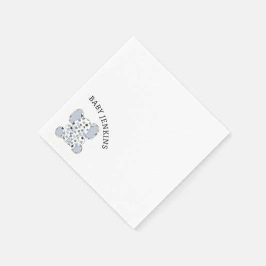 Serviette En Papier Eléphant bleu bébé (Coin)