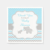 Serviette En Papier Elephant Blue et Grey Baby shower Party (Devant)