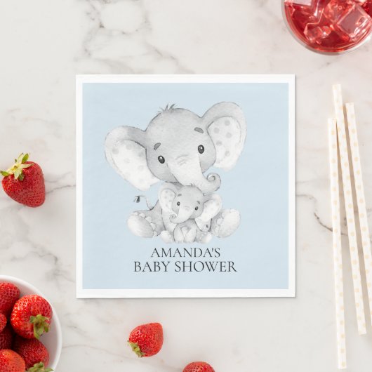 Serviette En Papier Eléphant Boys Baby shower Papier serviettes (En situation)