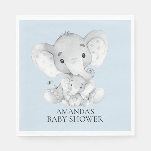 Serviette En Papier Eléphant Boys Baby shower Papier serviettes (Devant)