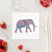 Serviette En Papier Éléphant coloré (En situation)