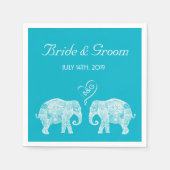 Serviette En Papier Elephant Couple Tons of Love Mariage personnalisé (Devant)