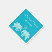 Serviette En Papier Elephant Couple Tons of Love Mariage personnalisé (Coin)