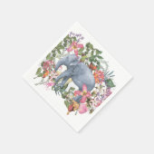 Serviette En Papier Eléphant dans la jungle fleurie (Coin)