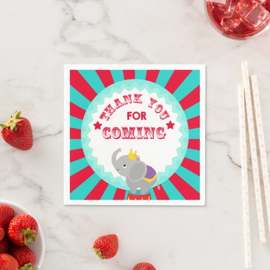 Serviette En Papier éléphant de cirque (En situation)
