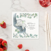 Serviette En Papier Élephant de verdure Baby shower neutre de genre (En situation)