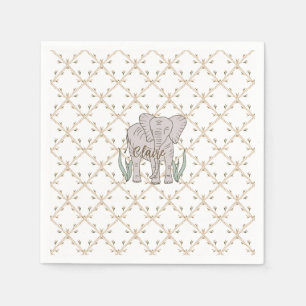 Serviette En Papier Éléphant et bambou