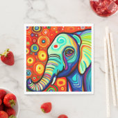 Serviette En Papier Eléphant excentrique (En situation)