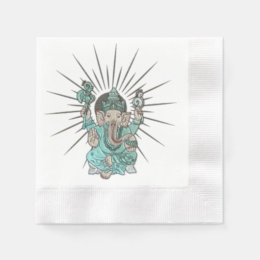 Serviette En Papier éléphant Ganesha india. (Devant)