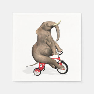 Serviette En Papier Eléphant Gentil À Tricycle