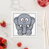 SERVIETTE EN PAPIER ÉLÉPHANT GRIS (En situation)