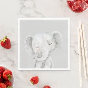 Serviette En Papier Éléphant Gris Mignon