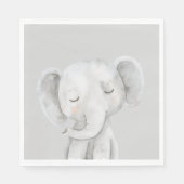 Serviette En Papier Éléphant Gris Mignon (Devant)