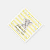 Serviette En Papier Elephant jaune 1er anniversaire Little Peanut Part (Coin)