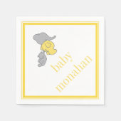 Serviette En Papier Eléphant jaune | Cocktail Napkin (Devant)