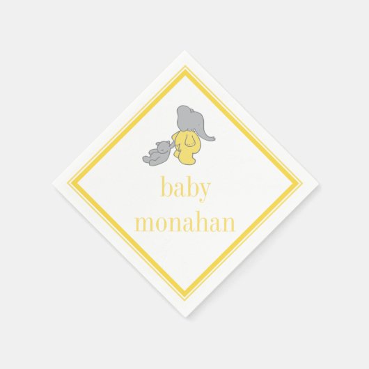 Serviette En Papier Eléphant jaune | Cocktail Napkin (Coin)