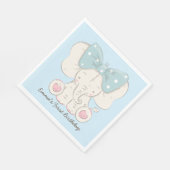 Serviette En Papier Eléphant mignon avec un cou. (Coin)