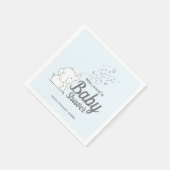 Serviette En Papier Eléphant mignon et Baby shower bleu Confetti (Coin)