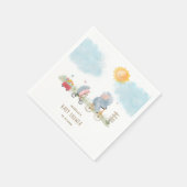 Serviette En Papier Eléphant mignon et Baby shower de hérisson (Coin)