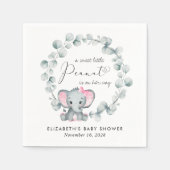Serviette En Papier Eléphant mignon Eucalyptus Baby Girl Douche (Devant)