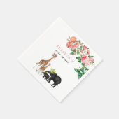 Serviette En Papier Eléphant mignon & Giraffe Fille Baby shower Floral (Coin)