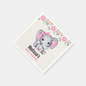 Serviette En Papier Eléphant mignon rose bébé et douche frontalière Ro (Coin)
