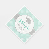 Serviette En Papier Eléphant Mint vert Polka Baby shower point (Coin)